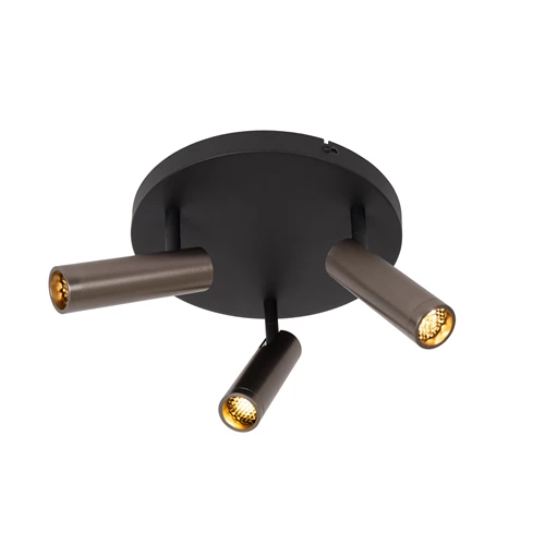 Lucide GRADO - Ceiling spotlight - Ø 25 cm - 3xGU10 (MR11) - Grey iron - turned on 5