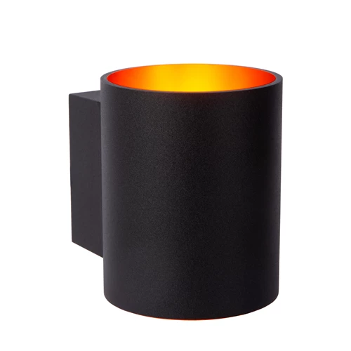 Lucide XERA - Applique murale - Ø 8 cm - 1xG9 - Noir - allumé