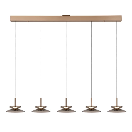 Lucide SANTIAGO - Pendant light - LED Dim. - CCT - 5x10W 2700K/4000K - Amber | Premium - turned on 2