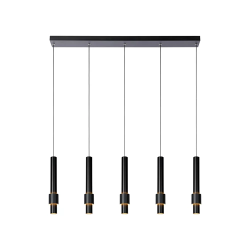 Lucide MARGARY - Suspension - LED Dim. - 5x4,2W 2700K - Noir - allumé
