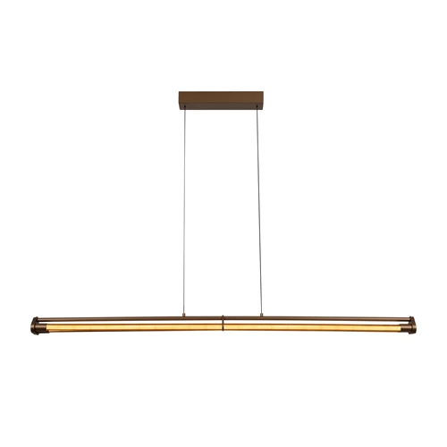 Lucide JANDERIN - Pendant light - LED Dim. - CCT - 2x16,5W 2200K/3300K - Hand Wave Sensor - Champagne Color | Vibes - turned on 5