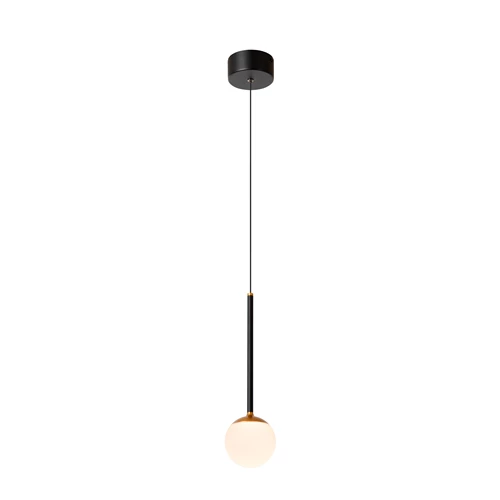 Lucide CALINA - Hanglamp - Ø 9,9 cm - LED Dimb. - CCT - 1x7W 2200K/3300K - Met vervangbare LED-module - Zwart | Premium - aangezet