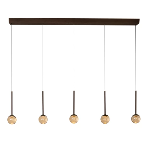 Lucide CALINA - Lámpara colgante - LED Regul. - CCT - 5x8,2W 2200K/3300K - Con módulo LED reemplazable - Café - Premium - encendido 6