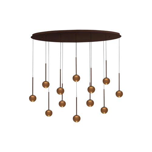 Lucide CALINA - Pendant light - LED Dim. - CCT - 12x7W 2200K/3300K - Coffee | Premium - turned on 6