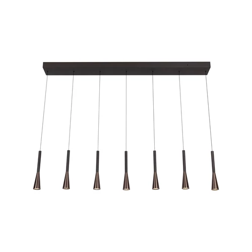 Lucide JOAKIM - Pendant light - LED Dim. - CCT - 7x6,2W 2700K/4000K - Coffee | Premium - turned on 6
