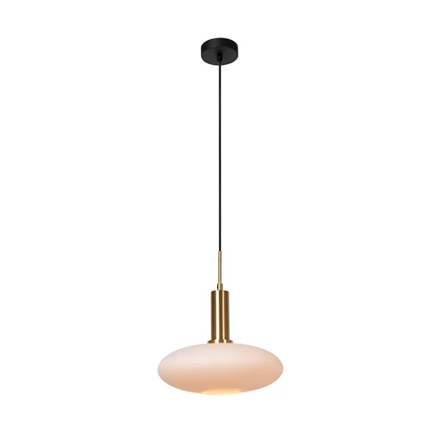 Lucide SINGALA - Pendant light - Ø 30 cm - 1xE27 - Matt Gold / Brass - turned on 2