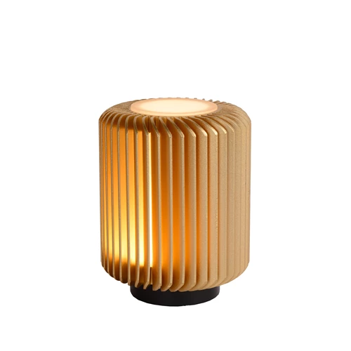 Lucide TURBIN - Lampe de table - Ø 10,6 cm - LED - 1x5W 3000K - Or Mat / Laiton - allumé 2