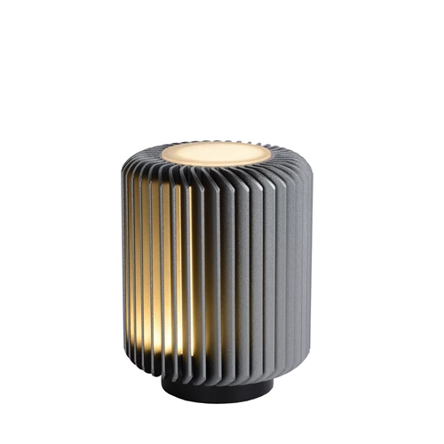 Lucide TURBIN - Lampe de table - Ø 10,6 cm - LED - 1x5W 3000K - Gris - allumé 6
