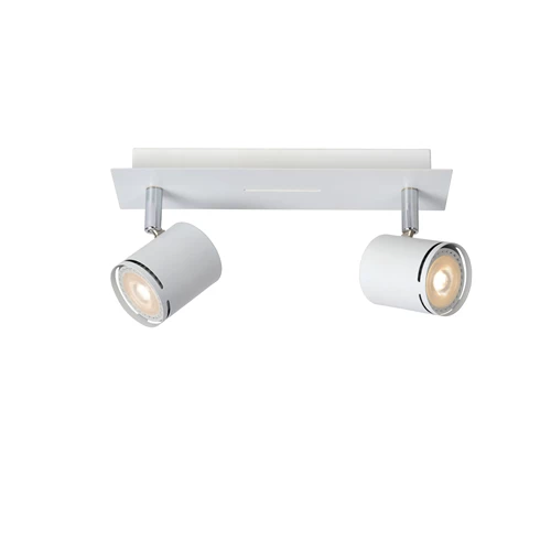 Lucide RILOU - Spot plafond - LED Dim. - GU10 - 2x5W 3000K - Blanc - allumé 1