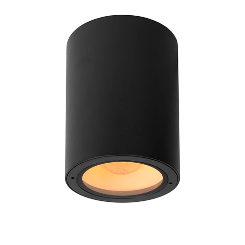 Lucide VOLANTIS - Deckenstrahler Innen/Außen - Ø 10,8 cm - 1xE27 - IP54 - Schwarz - eingeschaltet