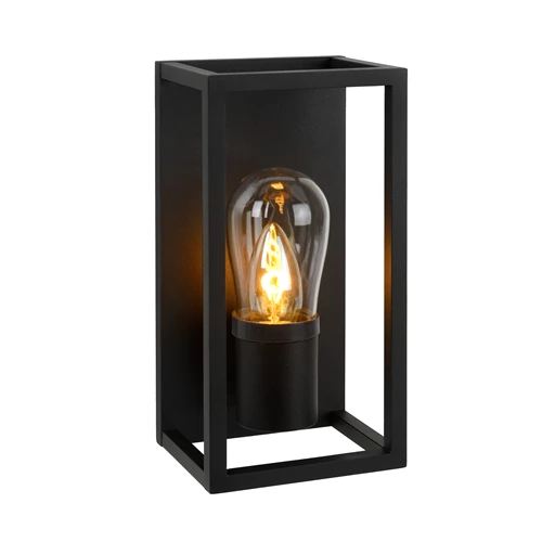 Lucide CARLYN - Applique murale Salle de bains - 1xE14 - IP54 - Noir - allumé