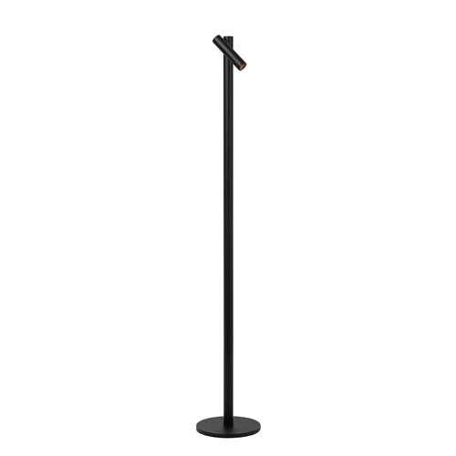 Lucide ANTRIM - Lampadaire / lampe de lecture Rechargeable Intérieur/Extérieur - Batterie/Piles - LED Dim. - 1x2,2W 2700K - IP54 - Avec station de charge sans fil - Noir - allumé