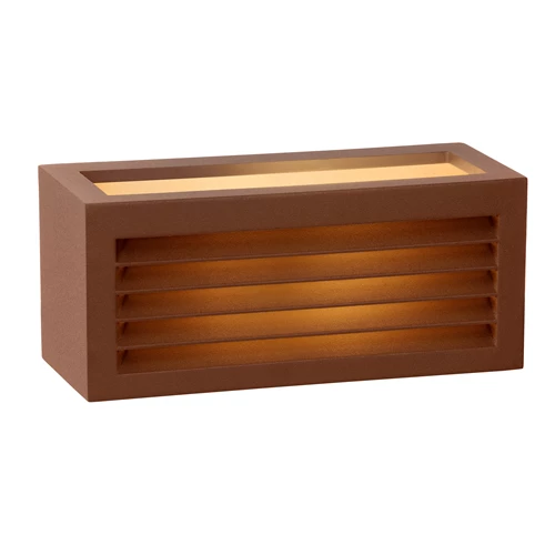 Lucide DIMO - Wandleuchte Innen/Außen - 1xE27 - IP54 - Rostfarbe - eingeschaltet 7