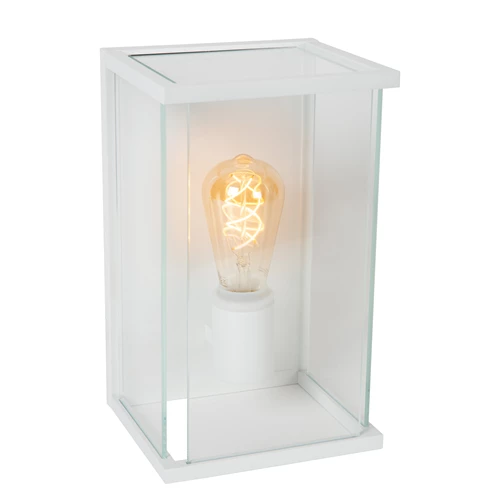 Lucide CLAIRE - Applique murale Intérieur/Extérieur - 1xE27 - IP54 - Blanc - allumé 1