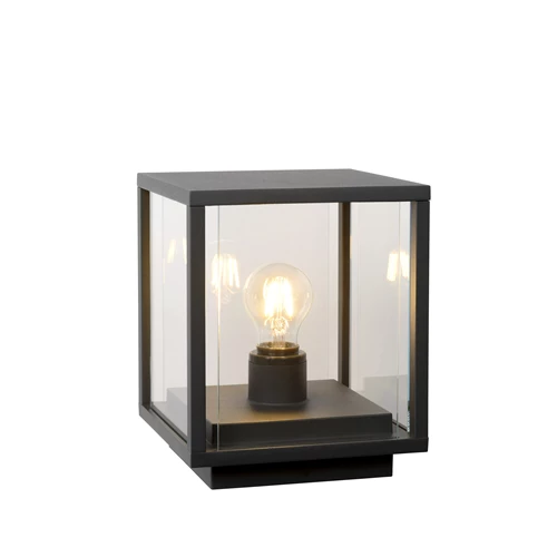 Lucide CLAIRE - Pollerleuchte - 1xE27 - IP54 - Anthrazit - eingeschaltet