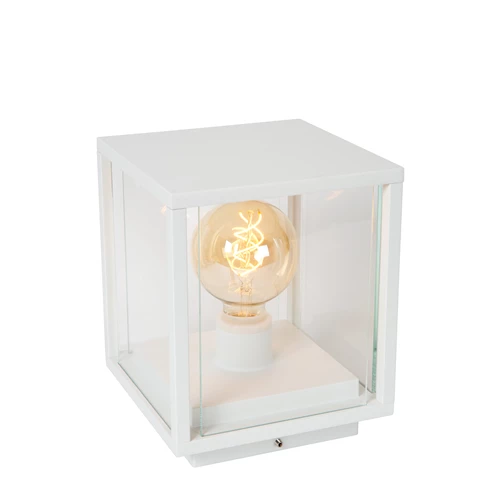 Lucide CLAIRE - Bollard light - 1xE27 - IP54 - White - turned on 1