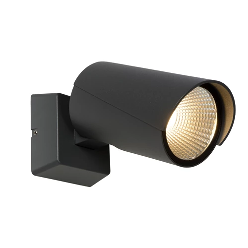Lucide MANAL - Wandstrahler / Wandleuchte Innen/Außen - LED - 1x13W 3000K - IP65 - Anthrazit - eingeschaltet 9