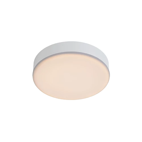 Lucide CERES-LED - Plafonnier Salle de bains - Ø 21,5 cm - LED Dim. - 1x30W 3000K - IP44 - Blanc - allumé 1