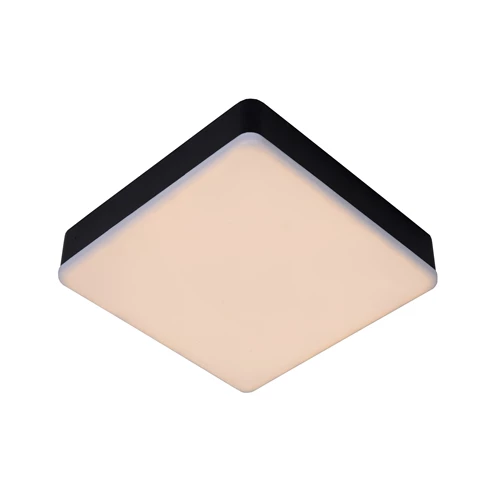 Lucide CERES-LED - Deckenleuchte Badezimmer - LED Dim. - 1x30W 3000K - IP44 - Schwarz - eingeschaltet