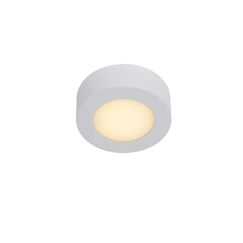 Lucide BRICE-LED - Plafonnière Badkamer - Ø 11,7 cm - LED Dimb. - 1x8W 3000K - IP44 - Wit - aangezet 1