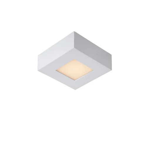 Lucide BRICE-LED - Plafonnière Badkamer - LED Dimb. - 1x8W 3000K - IP44 - Wit - aangezet 1
