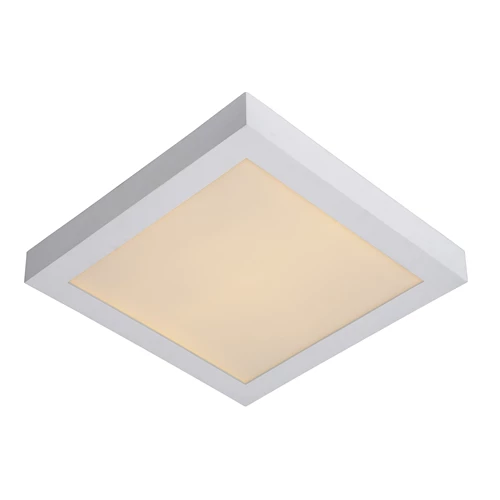 Lucide BRICE-LED - Plafonnier Salle de bains - LED Dim. - 1x30W 3000K - IP44 - Blanc - allumé 1