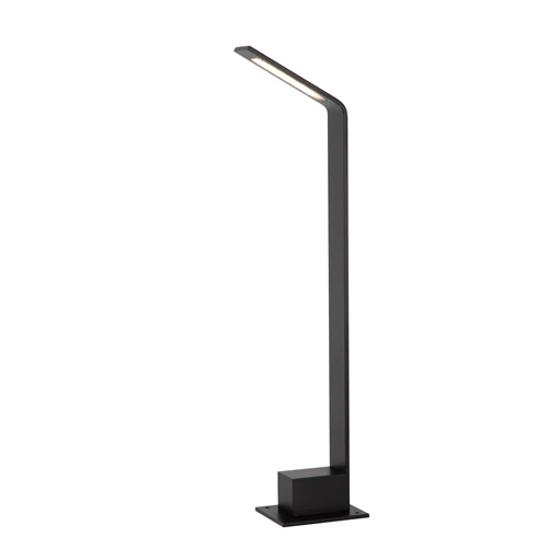 Lucide LAWFORD - Borne extérieur - LED - 1x6W 3000K - IP54 - Noir - allumé