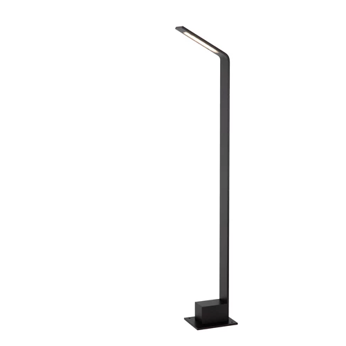 Lucide LAWFORD - Bollard light - LED - 1x6W 3000K - IP54 - Black - turned on