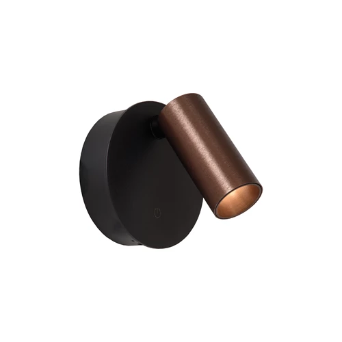 Lucide TONI - Oplaadbare Wandspot / Wandlamp - Accu/Batterij - Ø 8,1 cm - LED Dimb. - CCT - 1x2W 2700K/4000K - Magnetisch - Koffie - aangezet 6