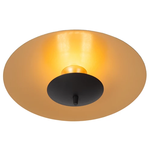 Lucide VULCAN - Plafonnier - Ø 35 cm - LED Dim. - 1x9W 3000K - Noir - allumé