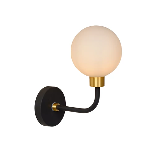 Lucide BEREND - Wall light Bathroom - 1xG9 - IP44 - Black - turned on