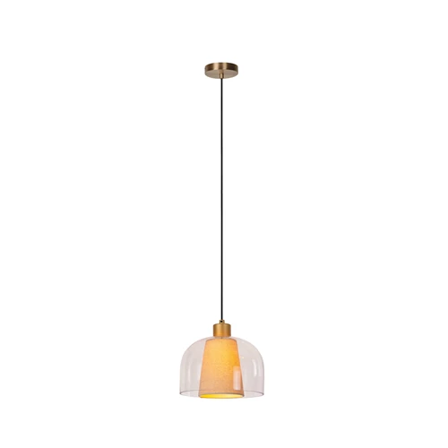 Lucide GUNHILD - Hanglamp - Ø 24 cm - 1xE27 - Transparant - aangezet