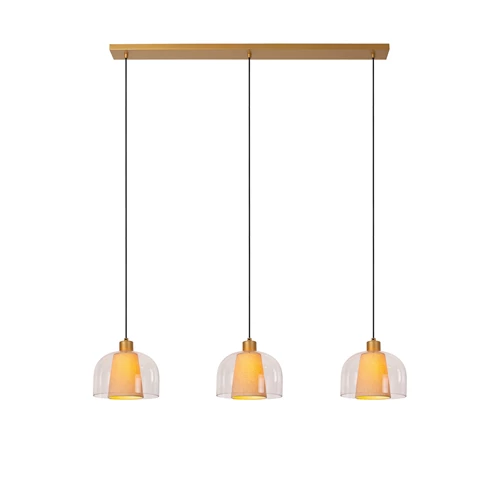 Lucide GUNHILD - Pendant light - 3xE27 - Transparant - turned on