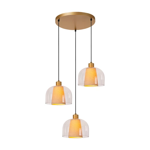 Lucide GUNHILD - Suspension - 3xE27 - Transparent - allumé