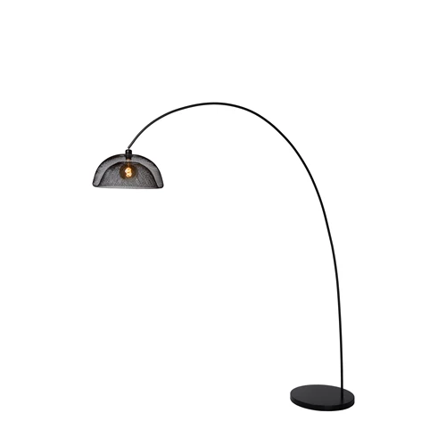 Lucide MESH - Bogenlampe - 1xE27 - Schwarz - eingeschaltet