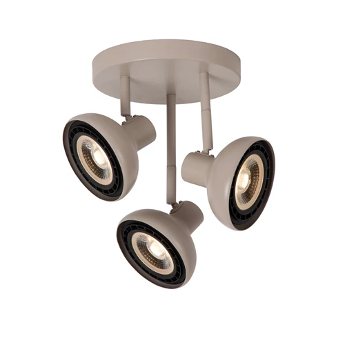Lucide SENSAS - Plafondspot - Ø 25,8 cm - 3xGU10 (ES111) - Beige - aangezet 8