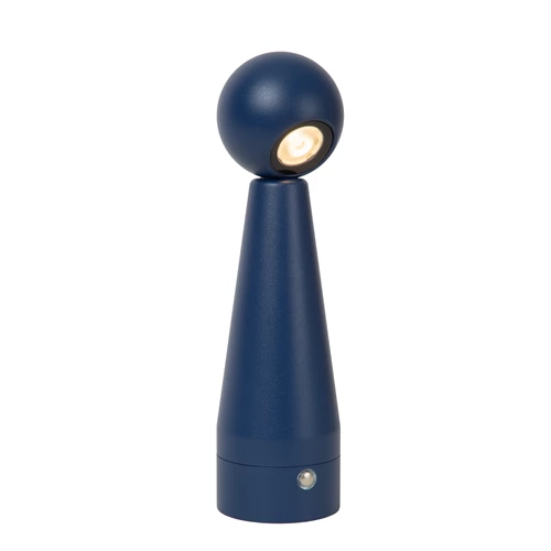 Lucide IPSOS - Lámpara de mesa Recargable - Batería/acumulador - LED Regul. - 1x3W 2700K - Azul - encendido 5
