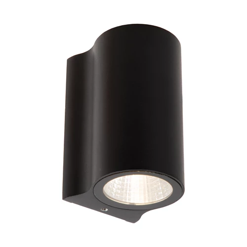 Lucide AKRA - Wall light Indoor/Outdoor - LED - 1x6W 2700K - IP54 - Black - turned on