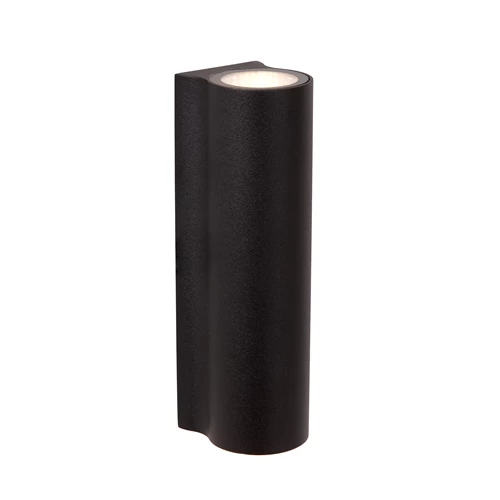 Lucide AKRA - Wall light Indoor/Outdoor - LED - 2x6,5W 2700K - IP54 - Black - turned on