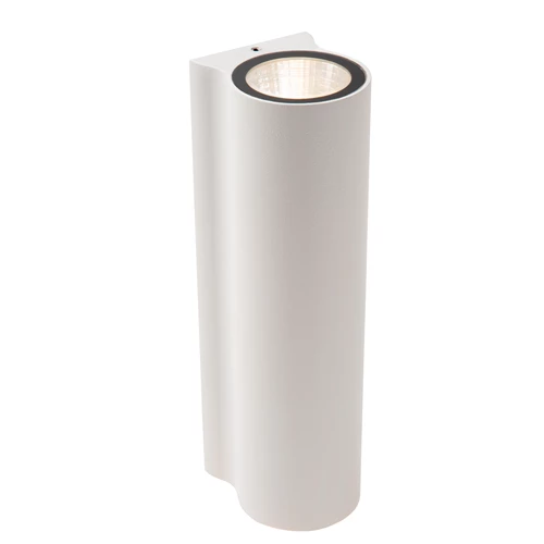 Lucide AKRA - Wandleuchte Innen/Außen - LED - 2x6,5W 2700K - IP54 - Weiß - eingeschaltet 1