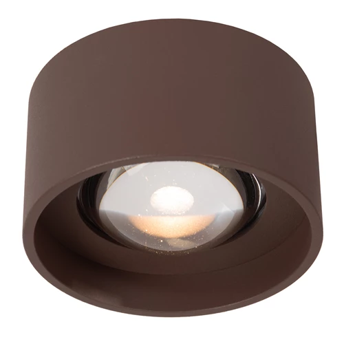 Lucide LENZ - Foco de techo Dentro/Fuera - Ø 11 cm - LED - 1x8W 2700K - IP54 - Marrón óxido | Essential - encendido 7