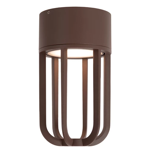 Lucide WELLS - Deckenleuchte Innen/Außen - Ø 10 cm - LED - 1x8W 2700K - IP54 - Rostfarbe | Essential - eingeschaltet 7