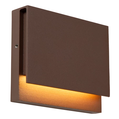Lucide LOMAR - Applique murale Intérieur/Extérieur - LED - 1x6W 2700K - IP54 - Rouille - Essential - allumé 7