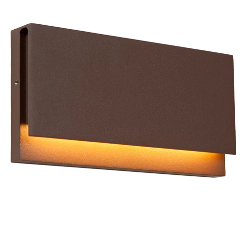 Lucide LOMAR - Applique murale Intérieur/Extérieur - LED - 1x10W 2700K - IP54 - Rouille - Essential - allumé 7
