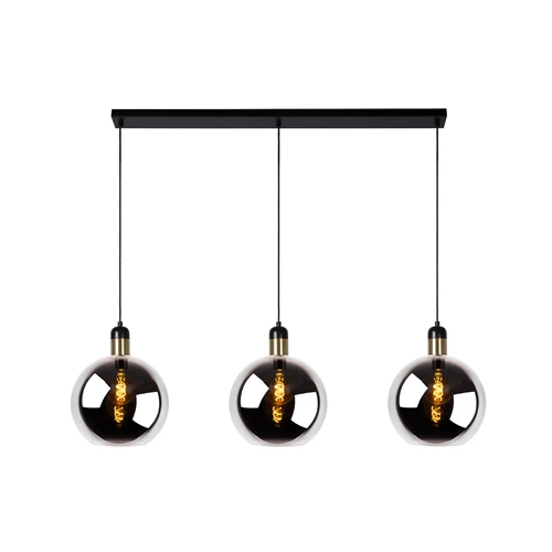 Lucide JULIUS - Suspension - 3xE27 - Fumé - allumé 5