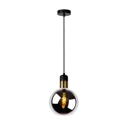 Lucide JULIUS - Pendelleuchten - Ø 20 cm - 1xE27 - Rauchfarbe Grau - eingeschaltet 5