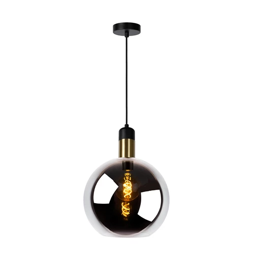 Lucide JULIUS - Pendant light - Ø 28 cm - 1xE27 - Smoke Grey - turned on 5