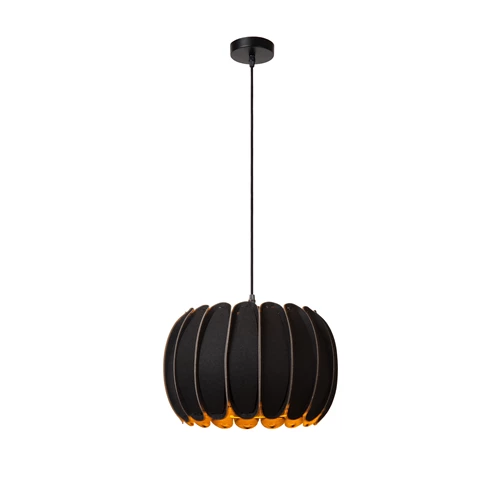 Lucide SPENCER - Hanglamp - Ø 30 cm - 1xE27 - Zwart - aangezet