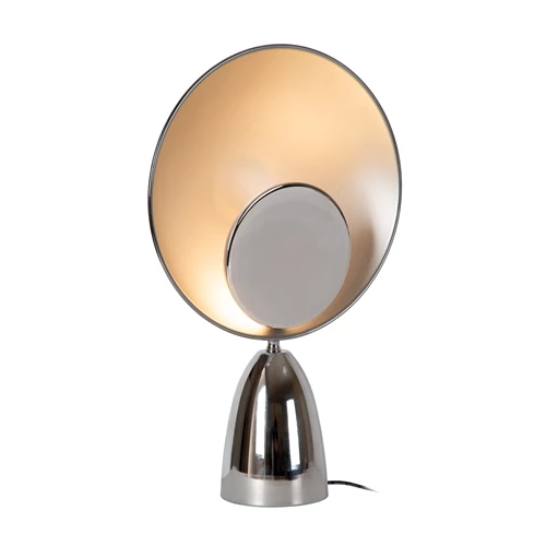 Lucide CASTAMAR - Tafellamp - Ø 25,5 cm - LED - 1x8W 2100K - Chroom - aangezet 1