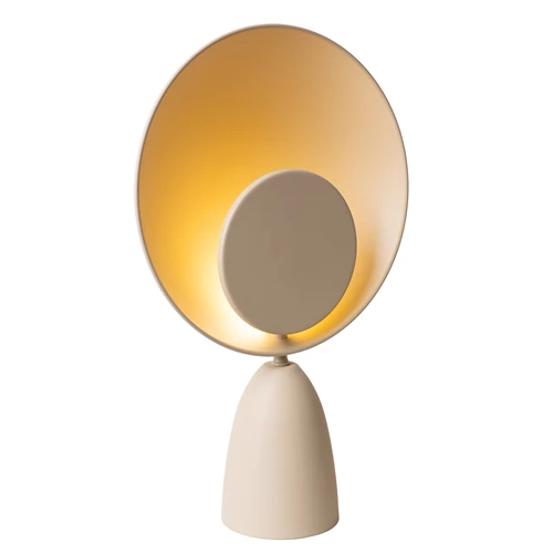 Lucide CASTAMAR - Lampe de table - Ø 25,5 cm - LED - 1x8W 2100K - Taupe - allumé 1